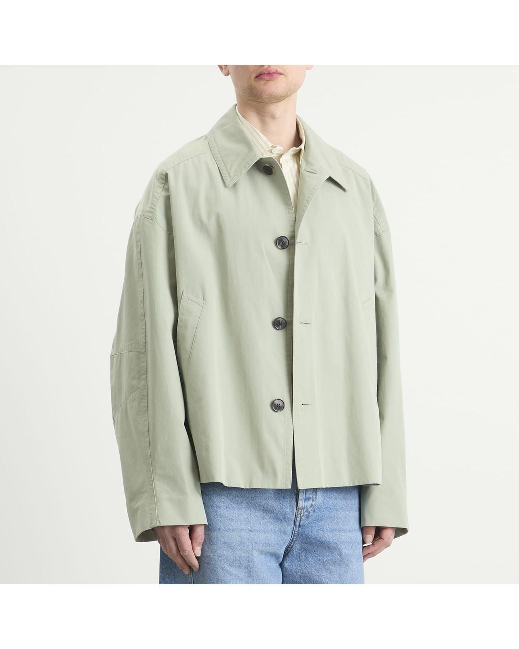 Dries Van Noten Green Washed Heavyweight Cotton Jacket for men