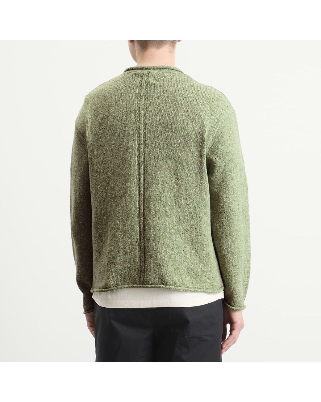 Folk Green Slouch Crew Jumper for men