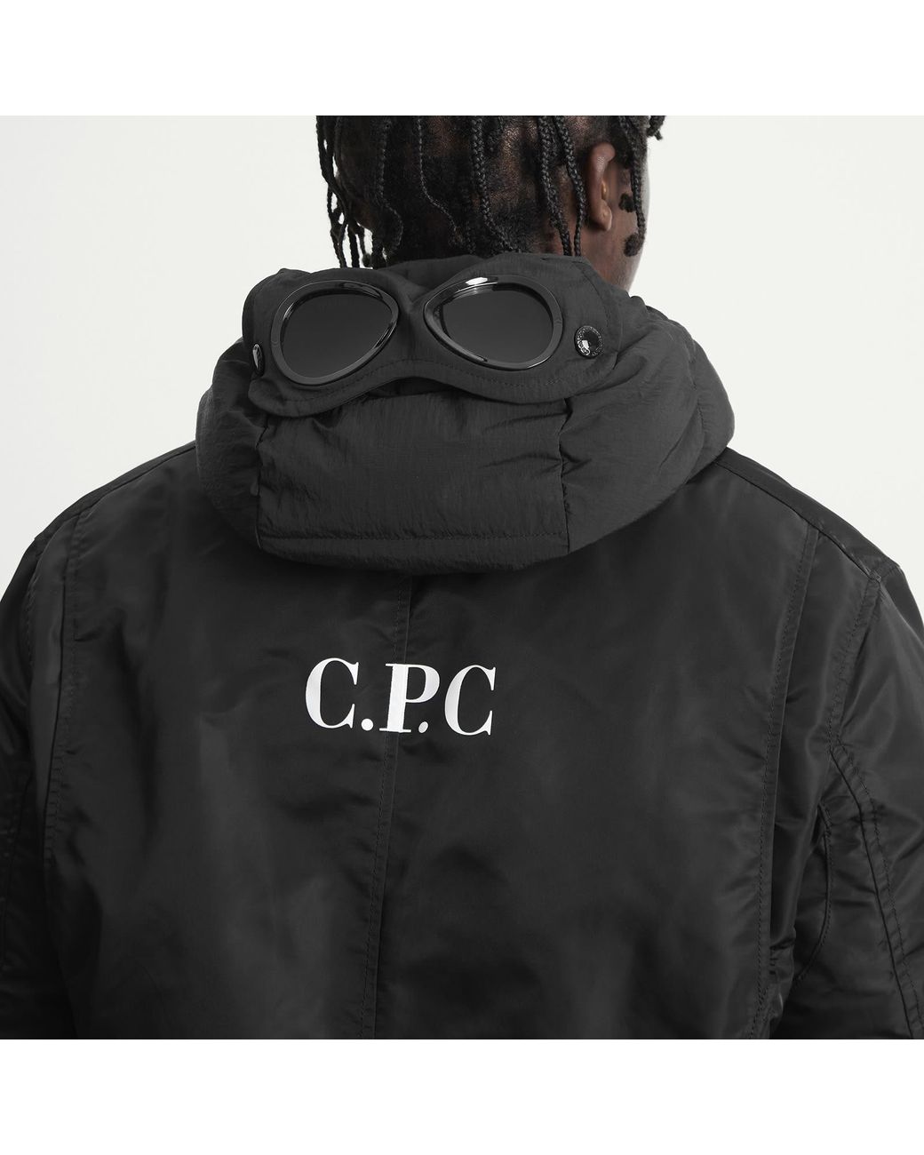 Junya Watanabe X C.P. Company Nylon Twill Goggle Jacket in Black