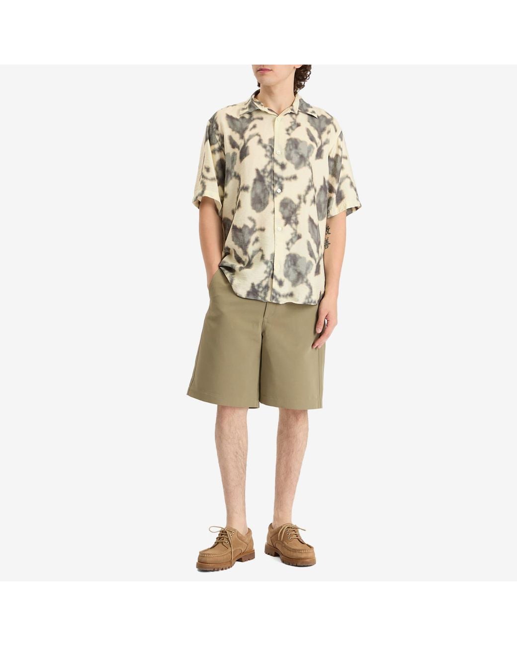 NN07 Natural Freddy Print Short Sleeve Shirt for men
