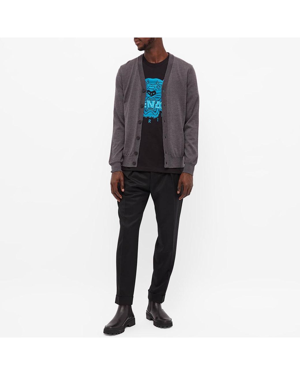 KENZO Neon Tiger Embroidered Skate T shirt in Black for Men Lyst UK