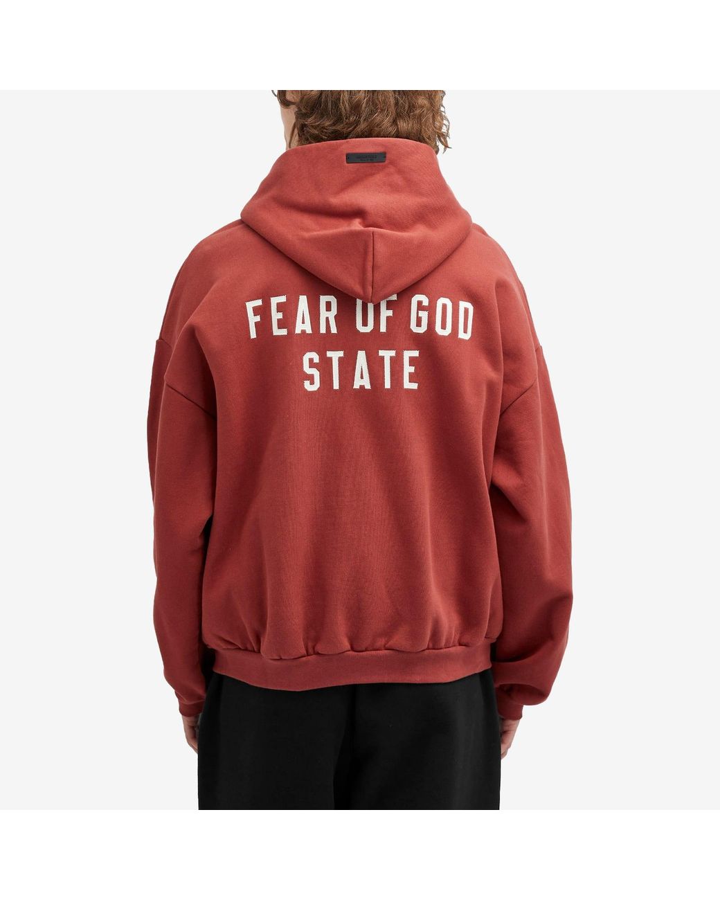 Fear Of God Heavy Fleece Fullzip Hoodie in Red for Men | Lyst