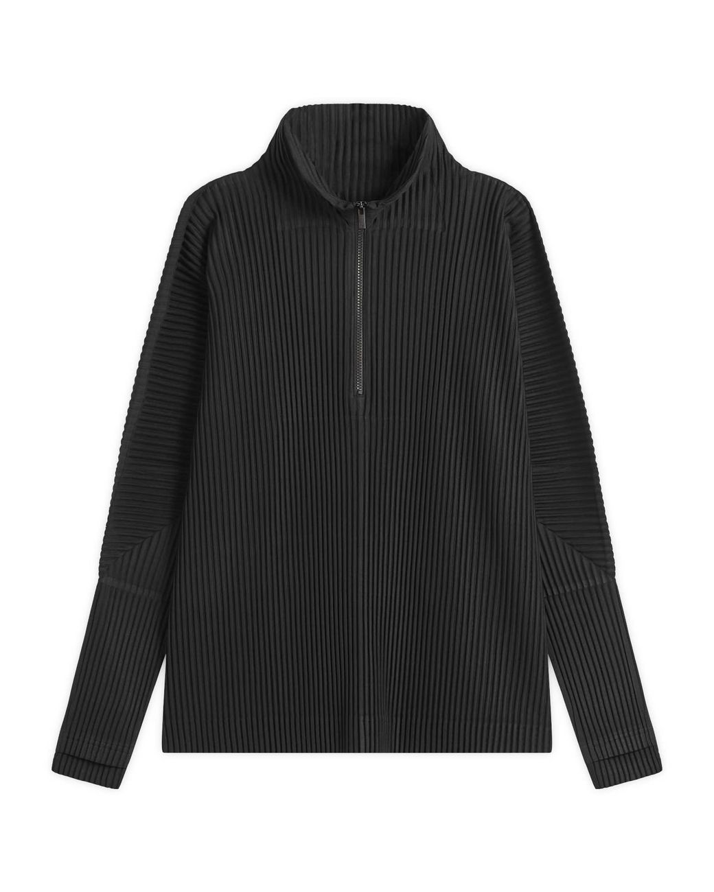 Homme Plissé Issey Miyake Quarter Zip in Black for Men | Lyst