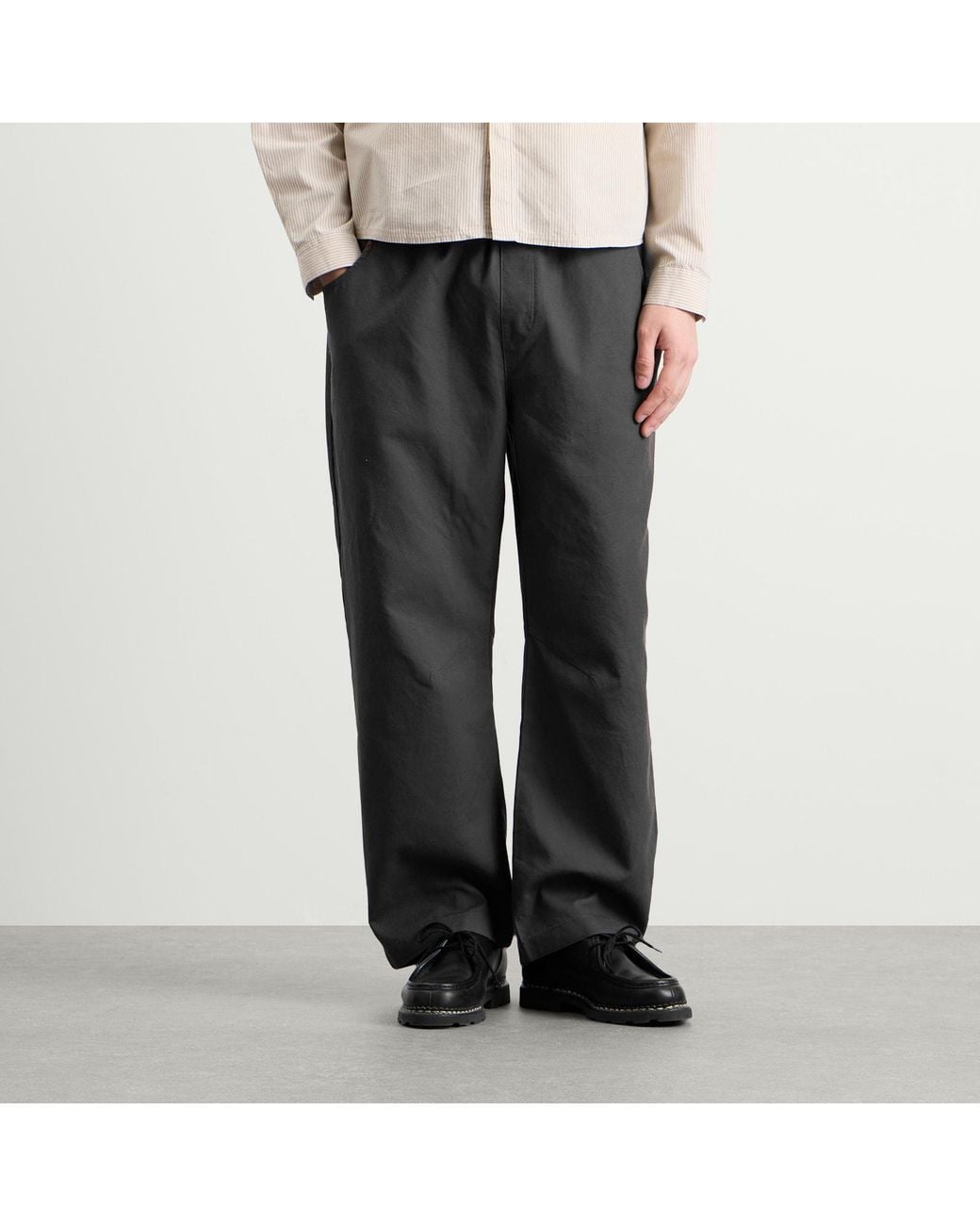BOUND Gray Porto Cotton Trousers for men