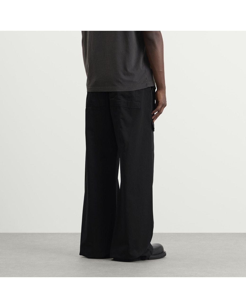 Rick Owens Black Creatch Wide Cargo Trousers for men
