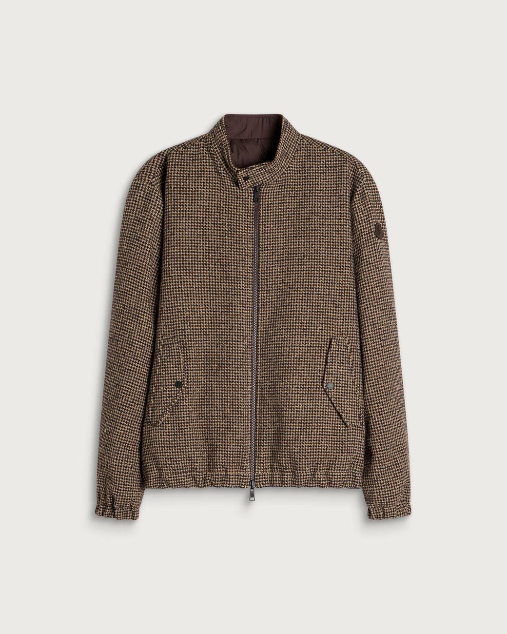 Moncler Brown Ebrodel Micro Check Jacket for men