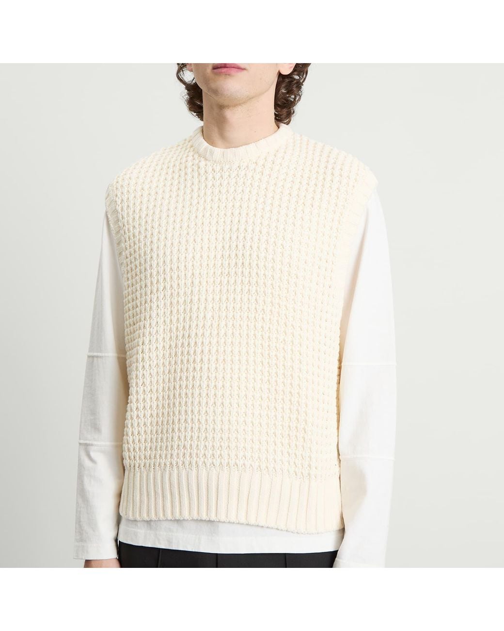 About Blank Moss Stitch Knitted Vest in Natural for Men | Lyst