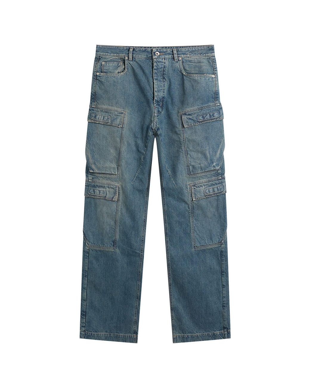 Rick Owens Blue Double Cargo Jeans for men