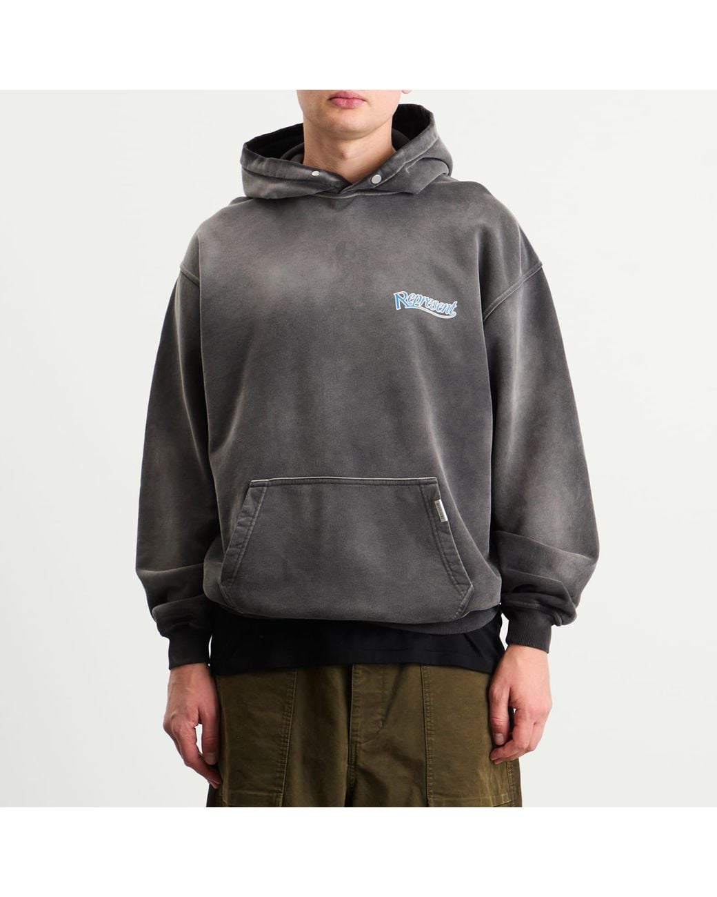 Represent Gray Showcasing Hoodie for men
