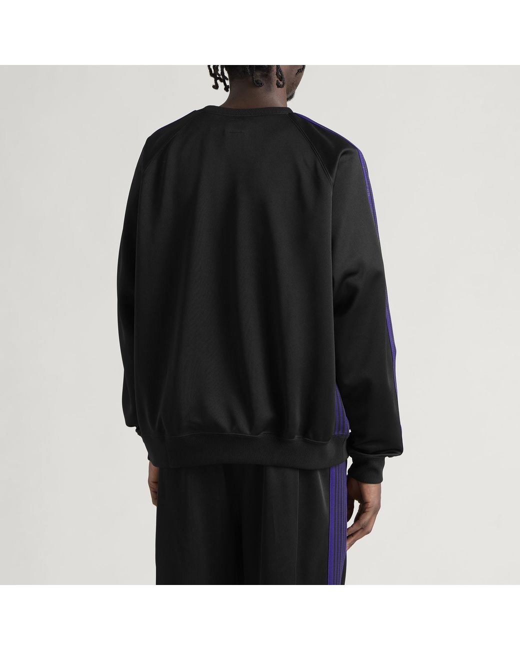 Needles Black Poly Smooth Crew Neck Sweatshirt for men