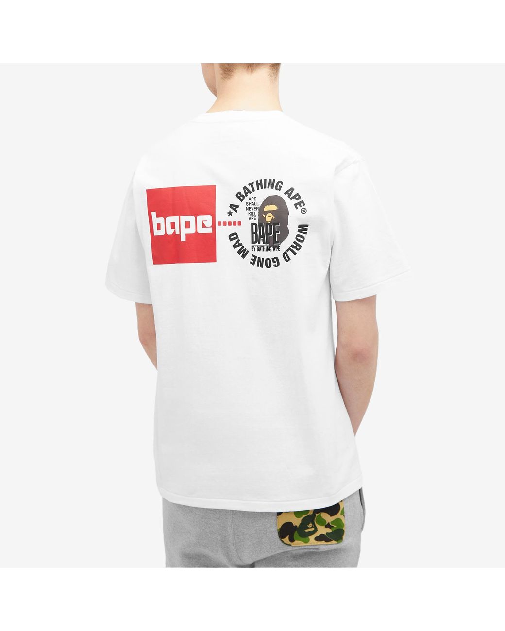 A bathing ape white t shirt sale