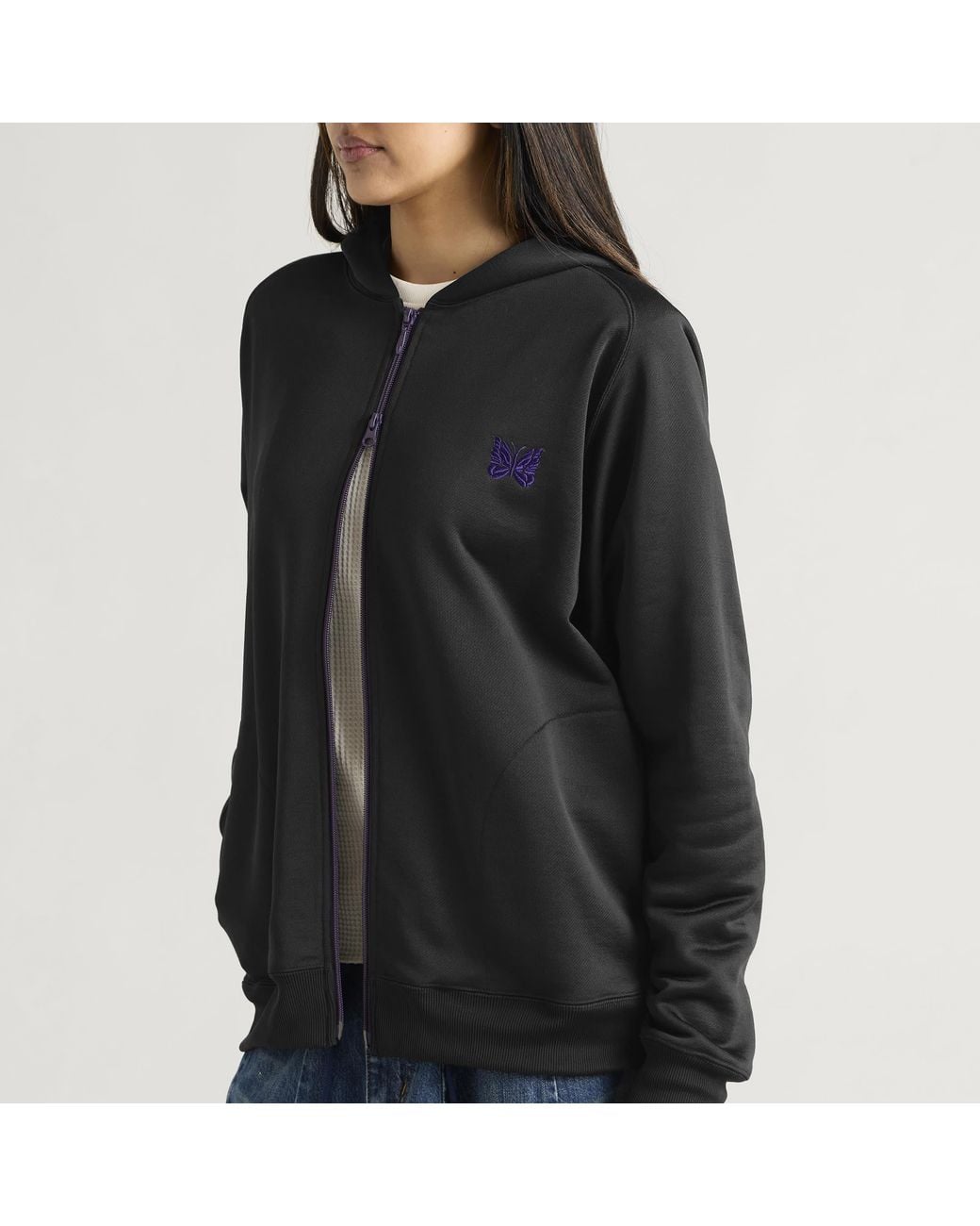 Needles Black Zipped Hoodie