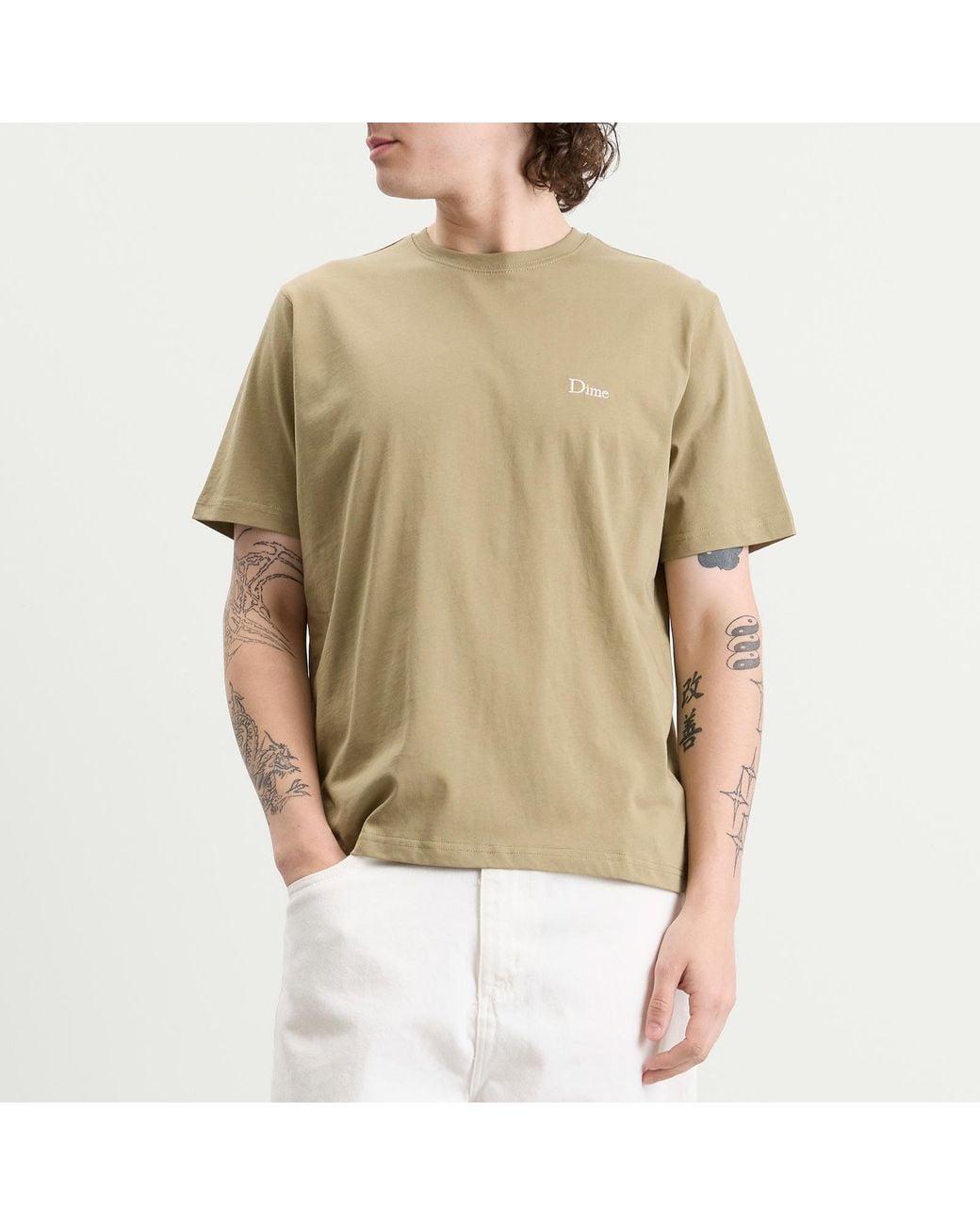 Dime Natural Classic Small Logo T-Shirt for men