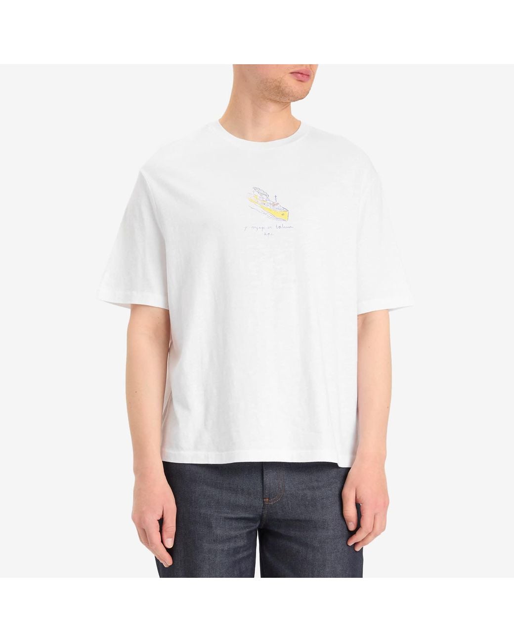 A.P.C. White Jack Voyage Print T-Shirt for men
