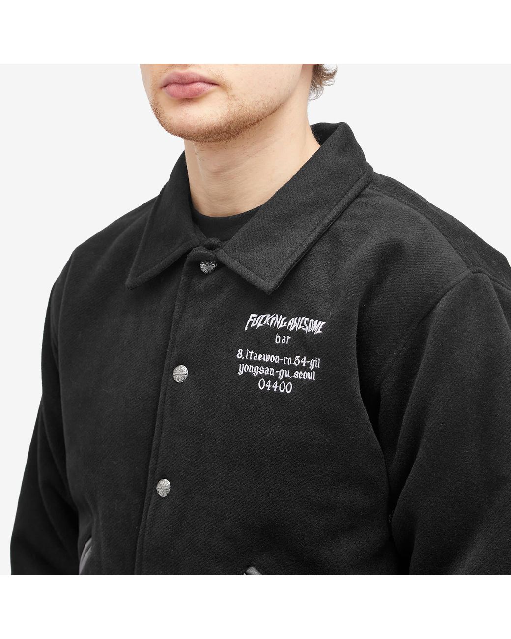 Fucking Awesome Korea Bar Varsity Jacket in Black for Men | Lyst UK