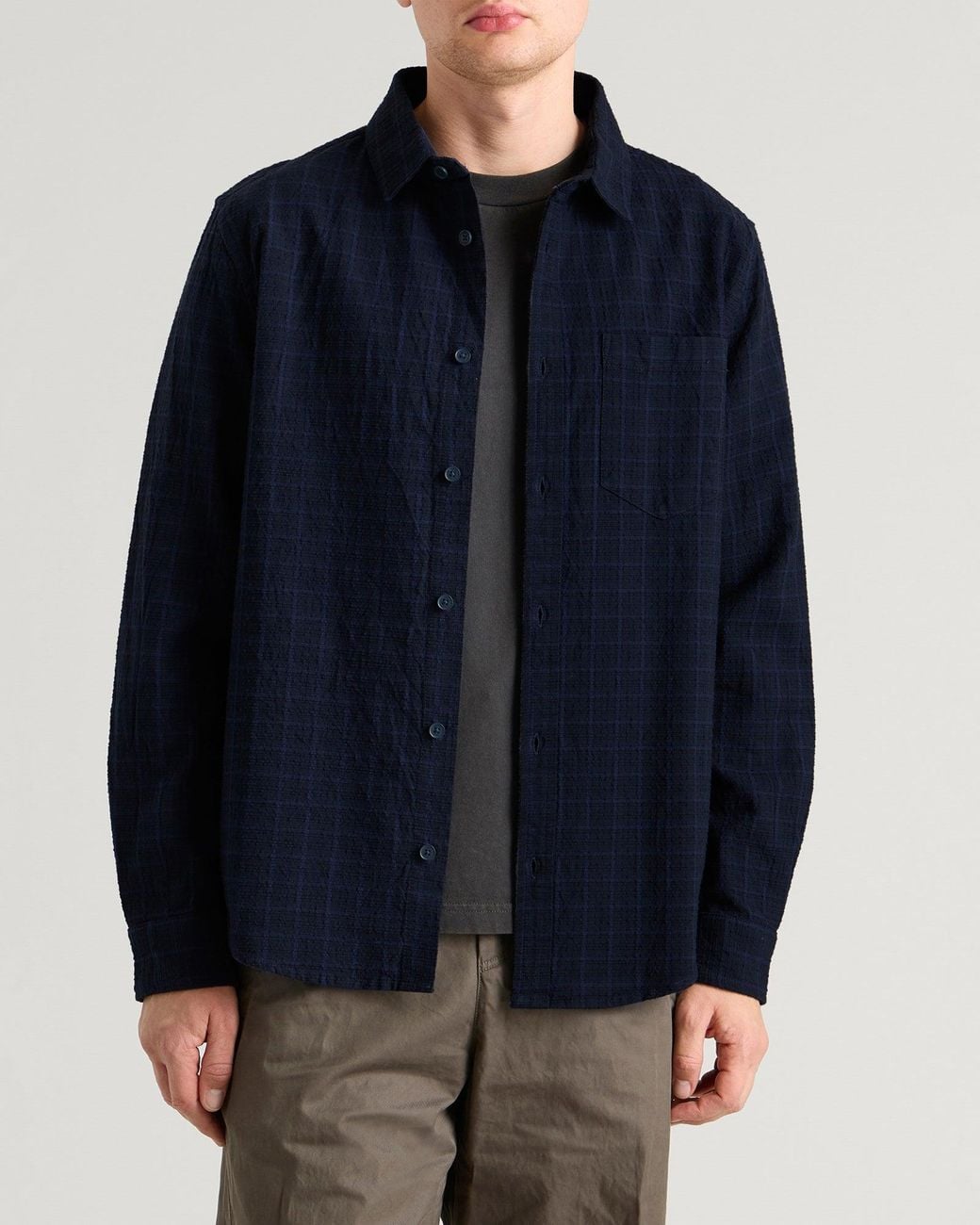 Dobby Colouring In Wax London Shelly Dobby Check Shirt in Blue for Men | Lyst