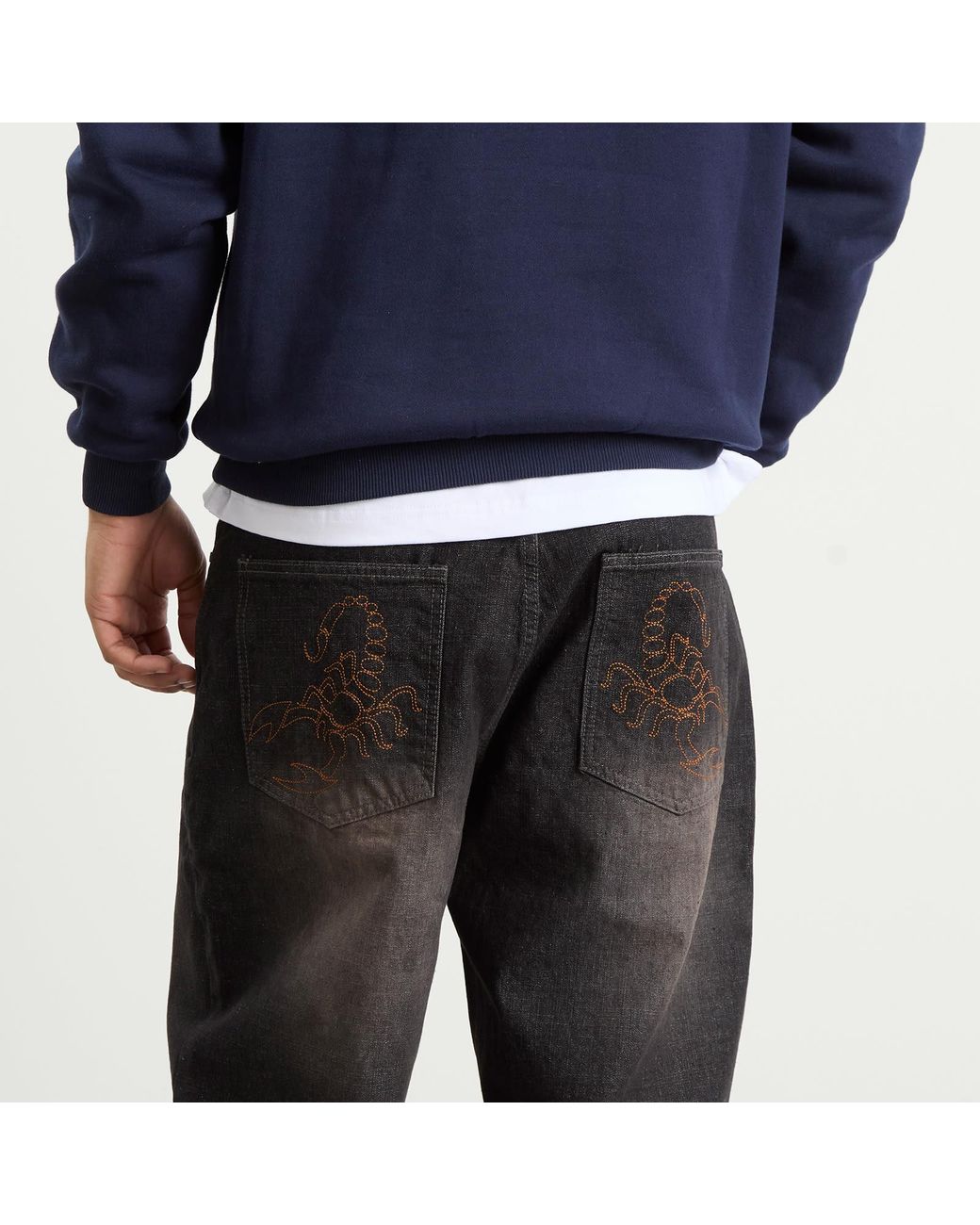 Butter Goods Gray Scorpion Stitch Denim Jeans for men