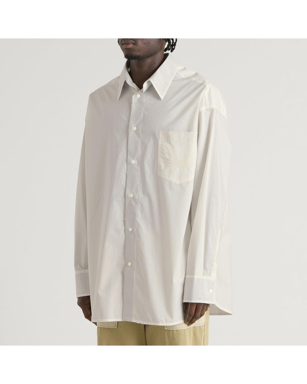 Maison Margiela White Mm6 Plain Long-Sleeved Shirt for men