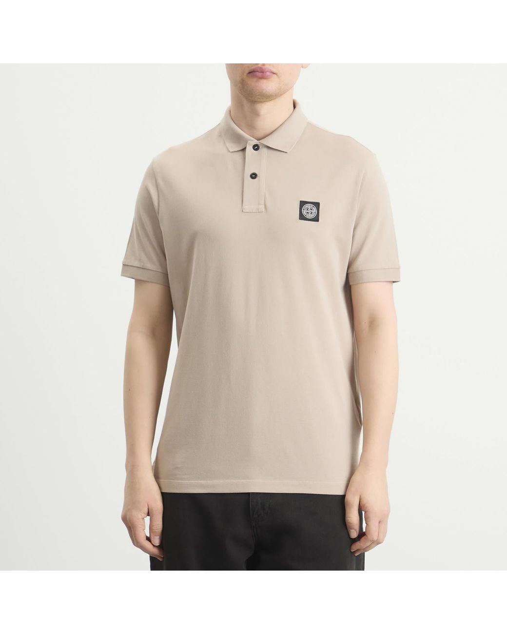 Stone Island Natural Patch Logo Polo for men