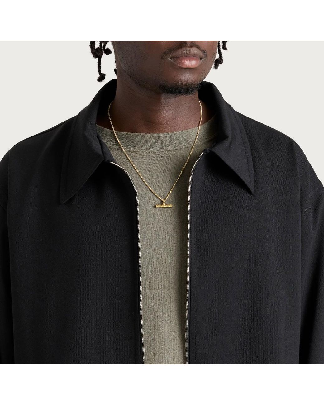 Serge Denimes Metallic Helix T-Bar Necklace for men
