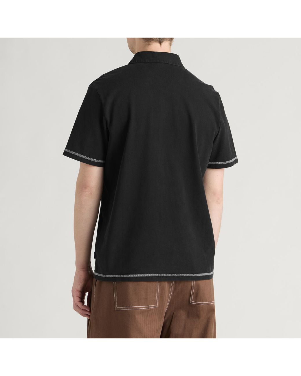 Malbon Black Fairway Overdyed Polo for men