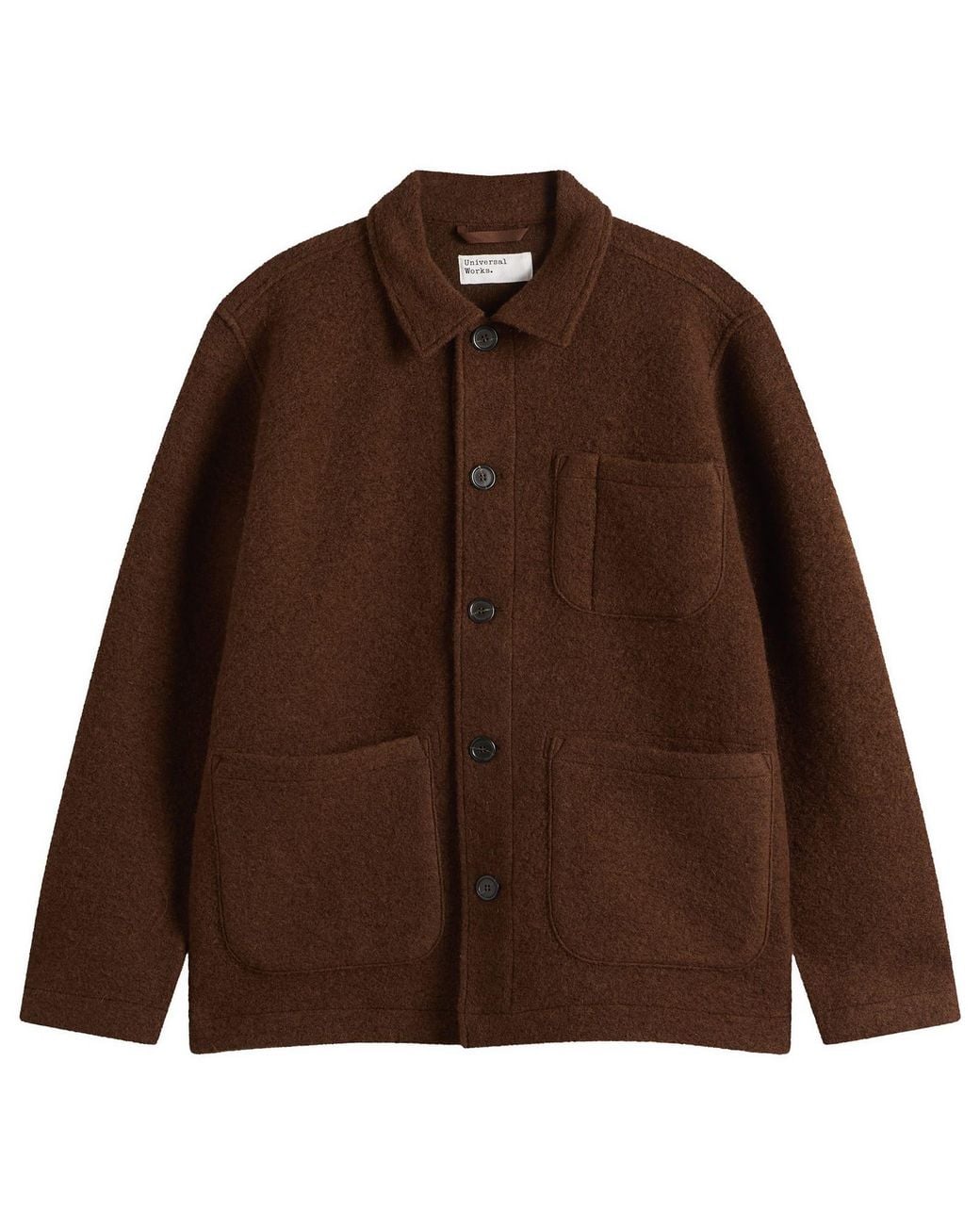 Universal Works Brown Wool Fleece Field Jacket for men