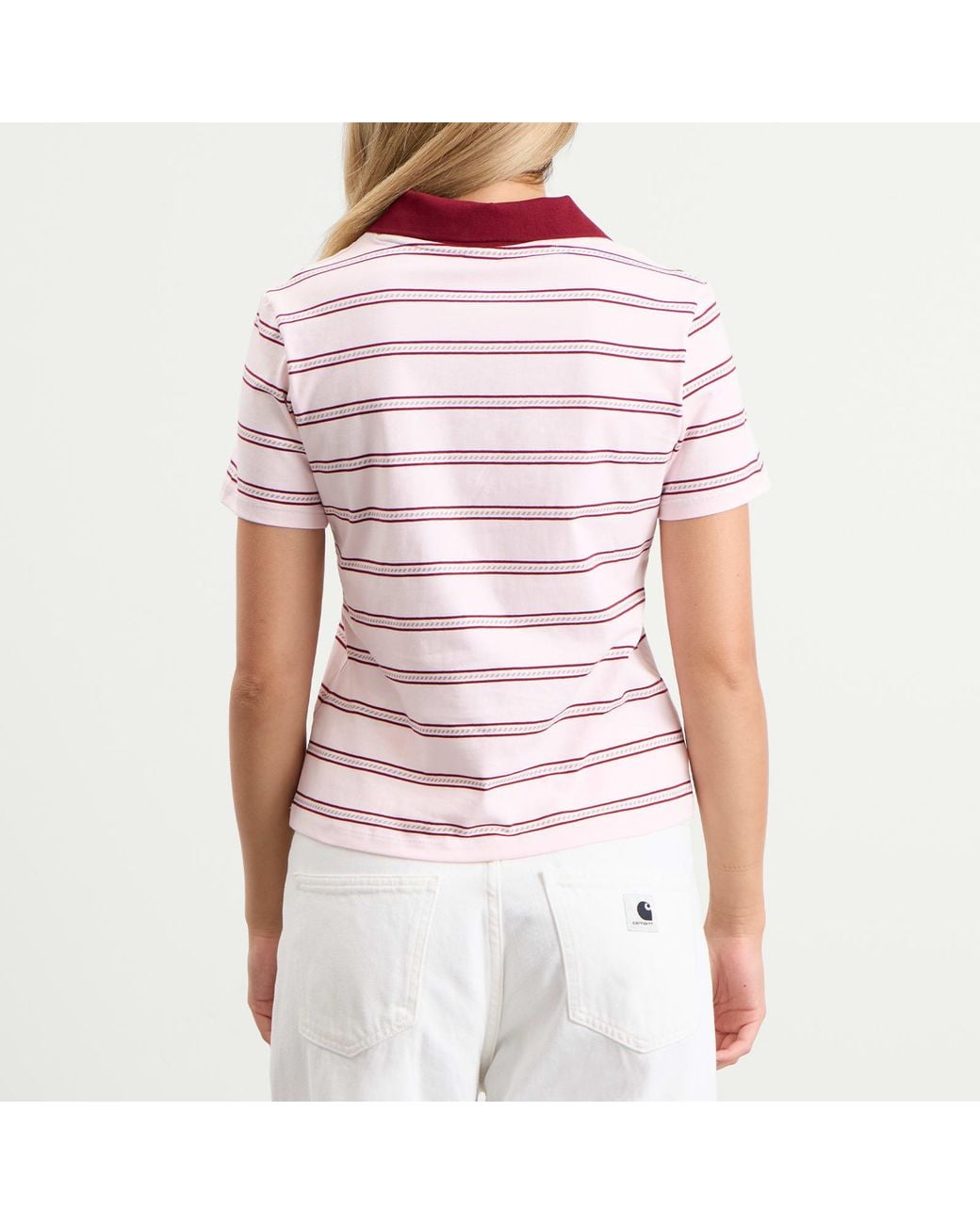 Adidas Pink Stripe Polo