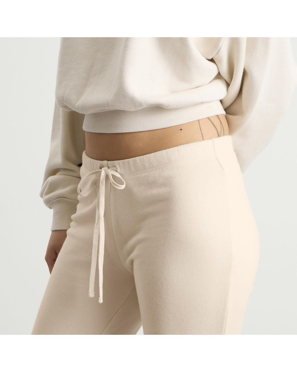 Skims Natural Drapey French Terry Straight Leg Pant