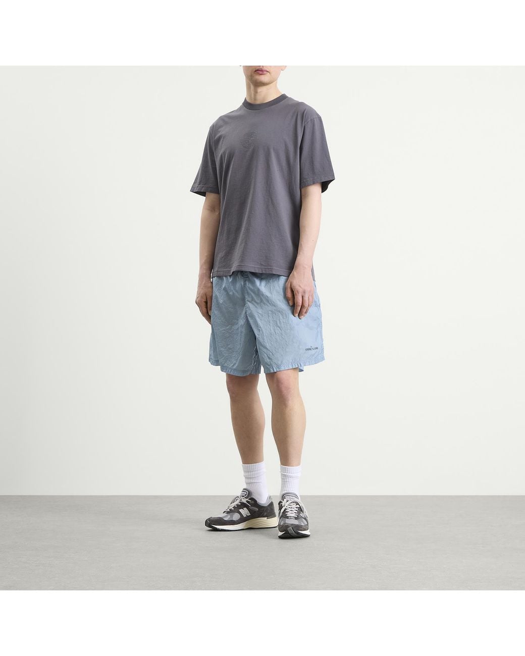 Stone Island Blue Water Reactive Faded Camo Swim Shorts for men