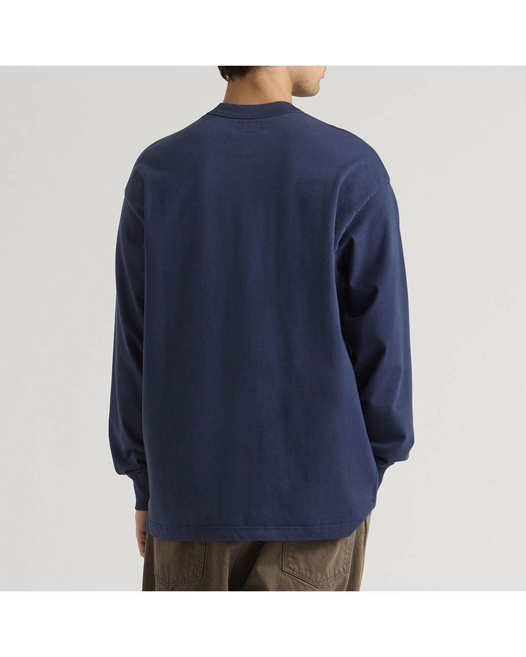 Unlikely Dry Goods Blue Long Sleeve Team T-Shirt for men