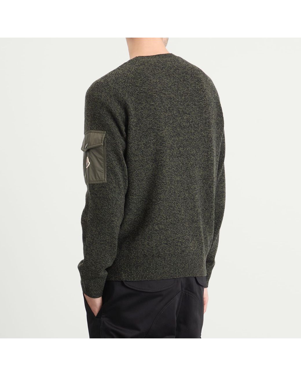 Moncler Gray Wool Cashmere Mouline Crew Neck Jumper for men