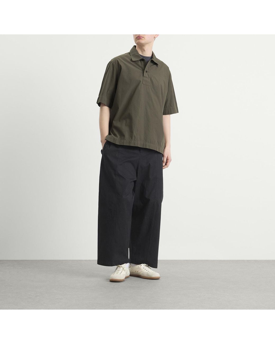 MHL by Margaret Howell Green Offset Placket Polo for men