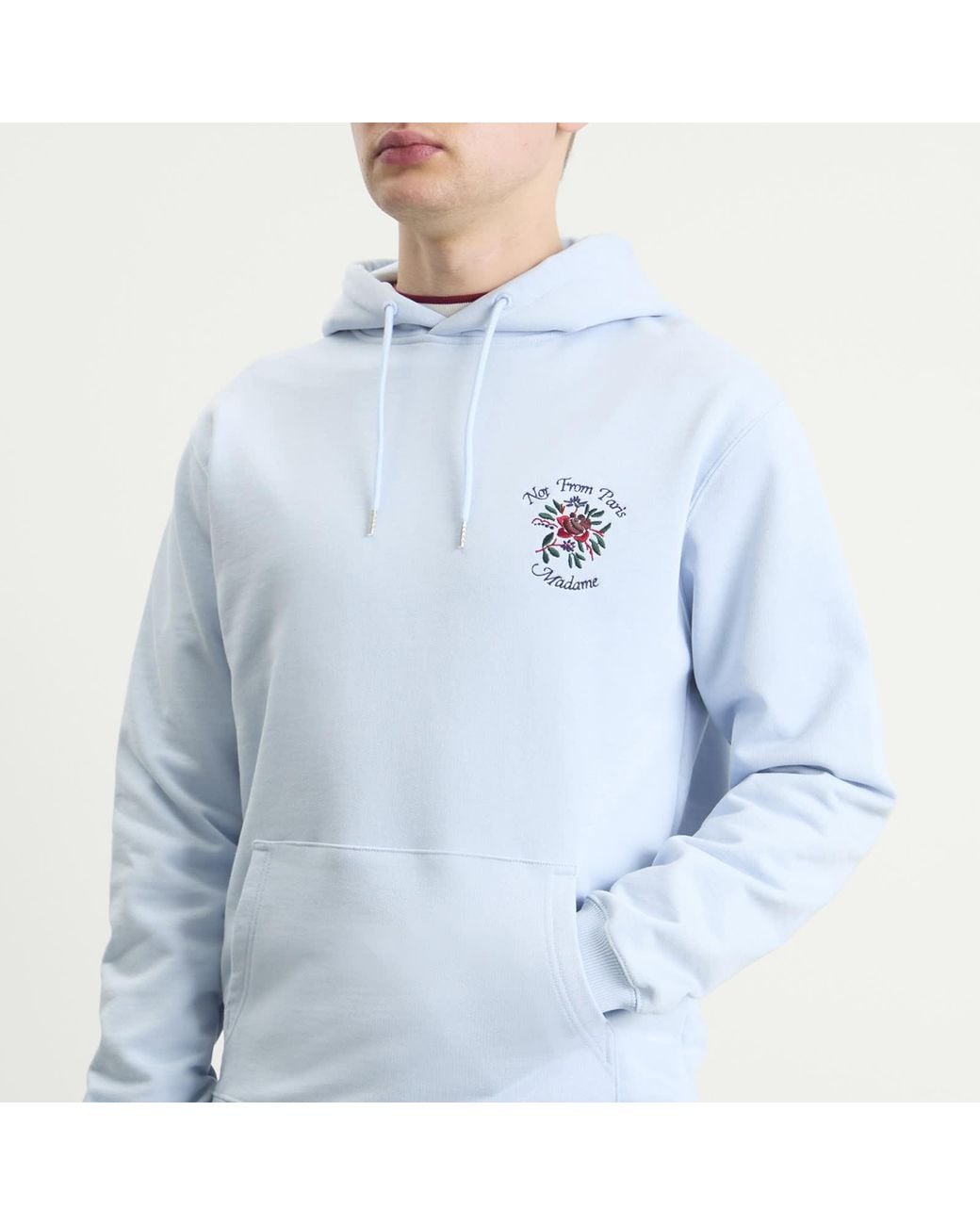 Drole de Monsieur Blue Rose Slogan Hoodie for men