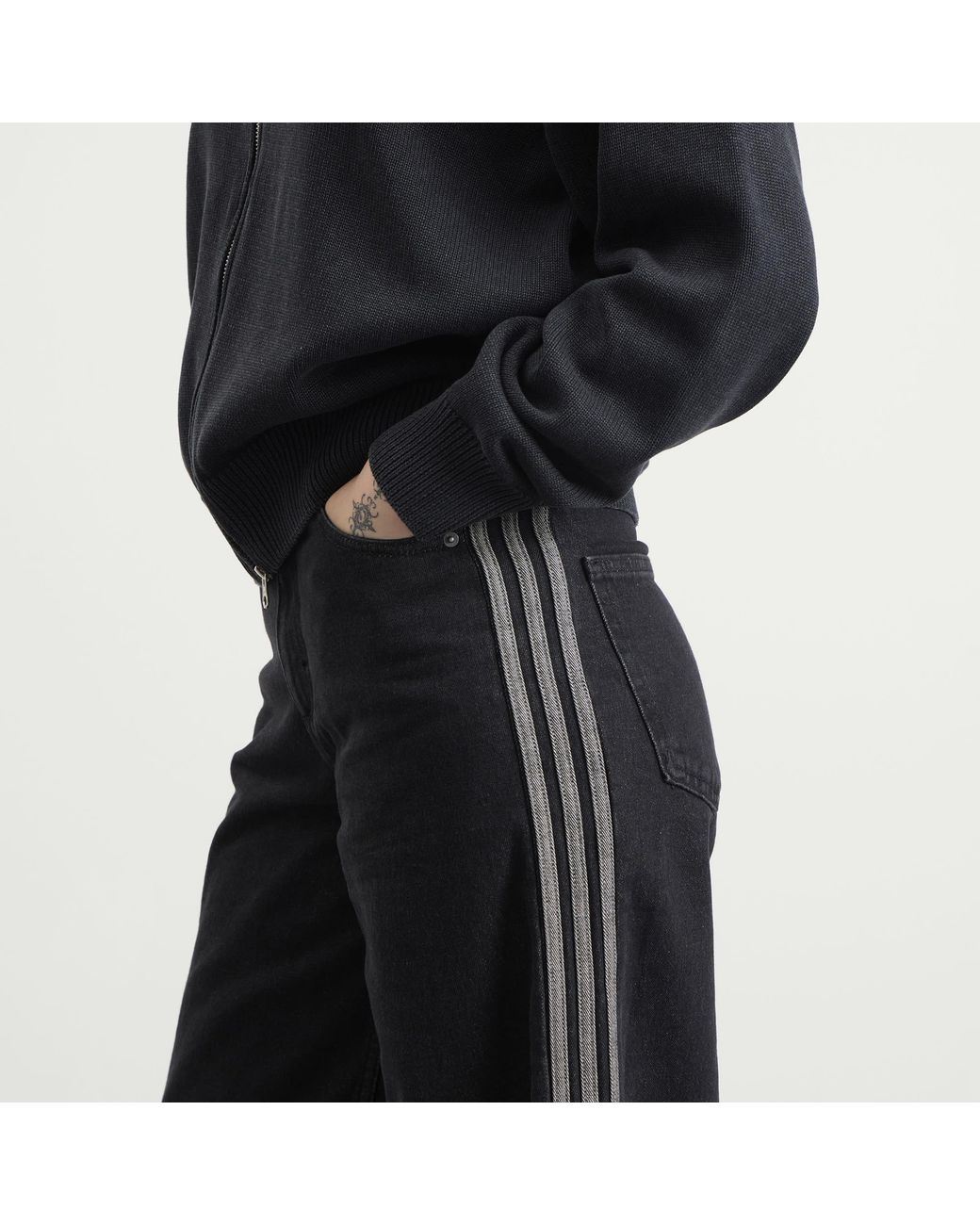 Adidas Blue Wide Leg Denim Pant