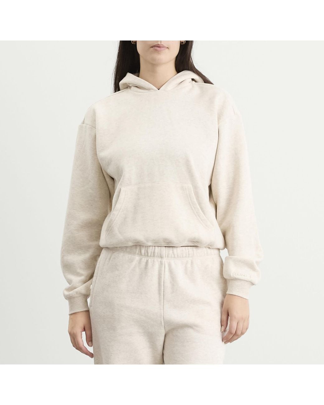 Skims Natural Cotton Fleece Classic Pullover Hoodie