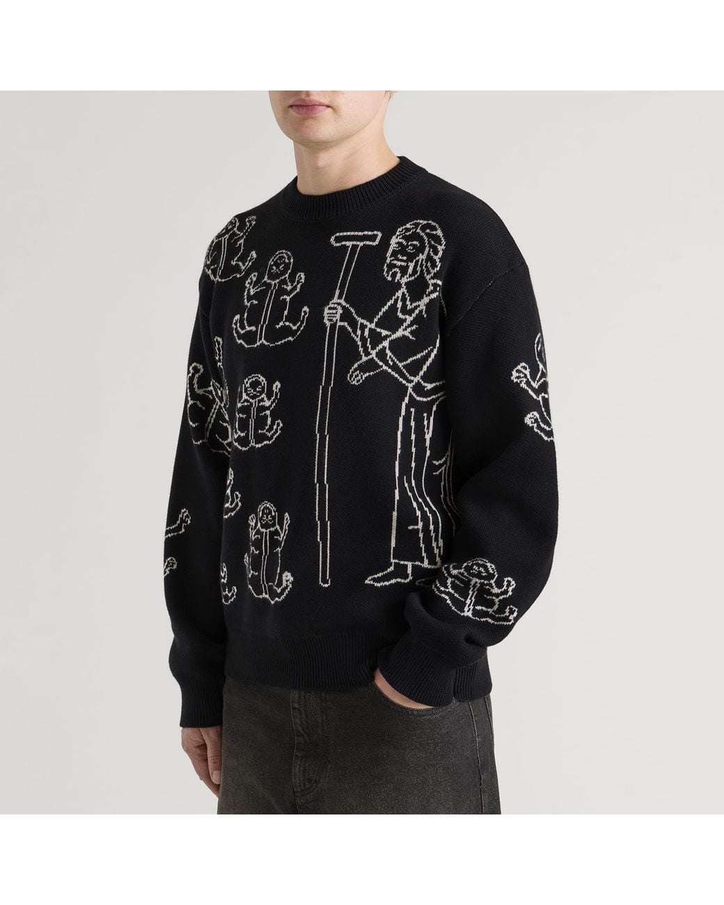 Heresy Black Frogs! Knit Jumper for men