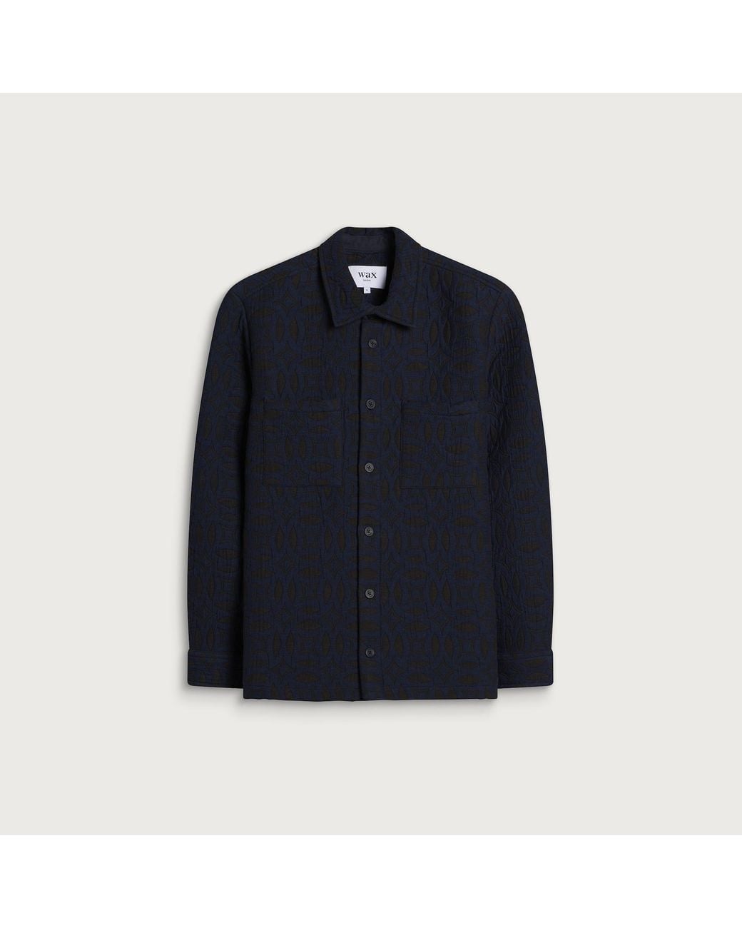 Wax London Blue Otto Ornate Quilt Overshirt for men