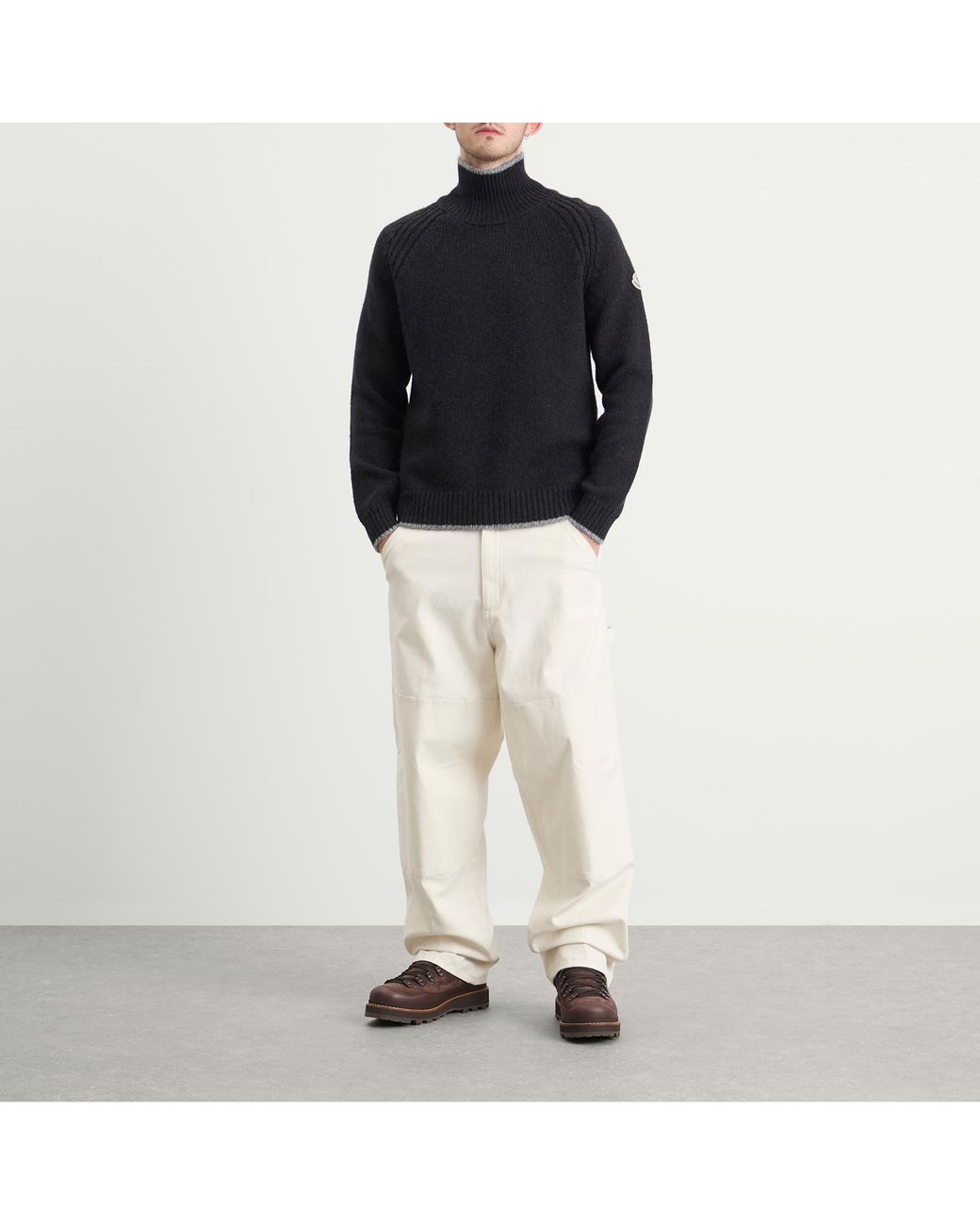 Moncler Black Alpaca Wool Roll Neck Jumper for men