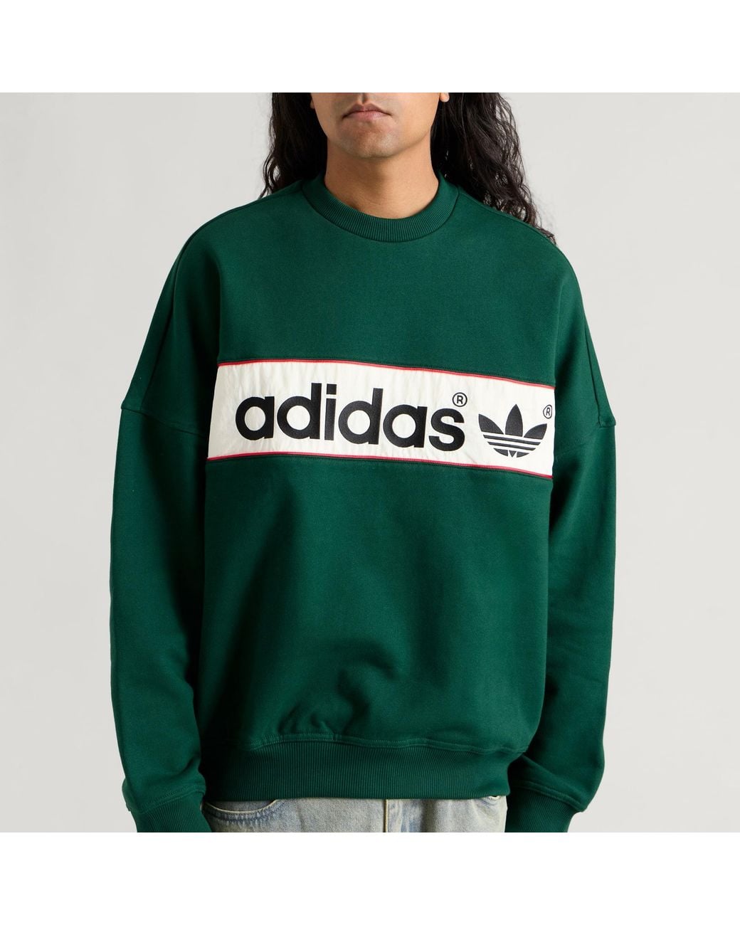 Adidas Green Block Sweatshirt for men