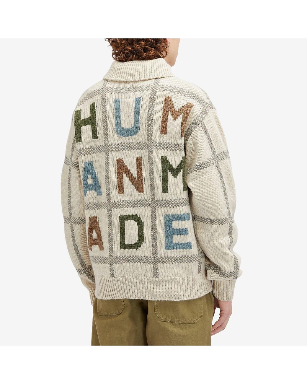Human Made Animal Half-Zip Knit Sweater in White for Men | Lyst