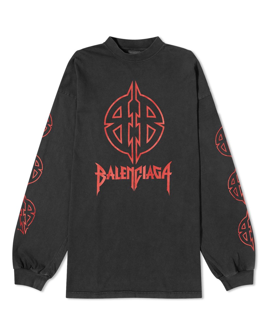 【BALENCIAGA】MAISON LOGO LONG SLEEVE T SHIRT Balenciaga - Maison cotton long-sleeved T-shirt Balenciaga