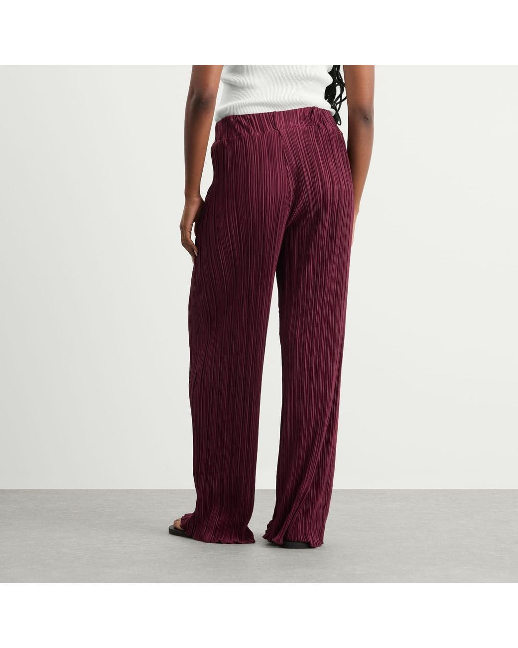 4th & Reckless Red Plisse Trousers