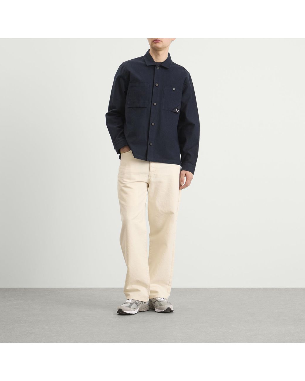 Folk Blue Anniversary Patch Overshirt for men