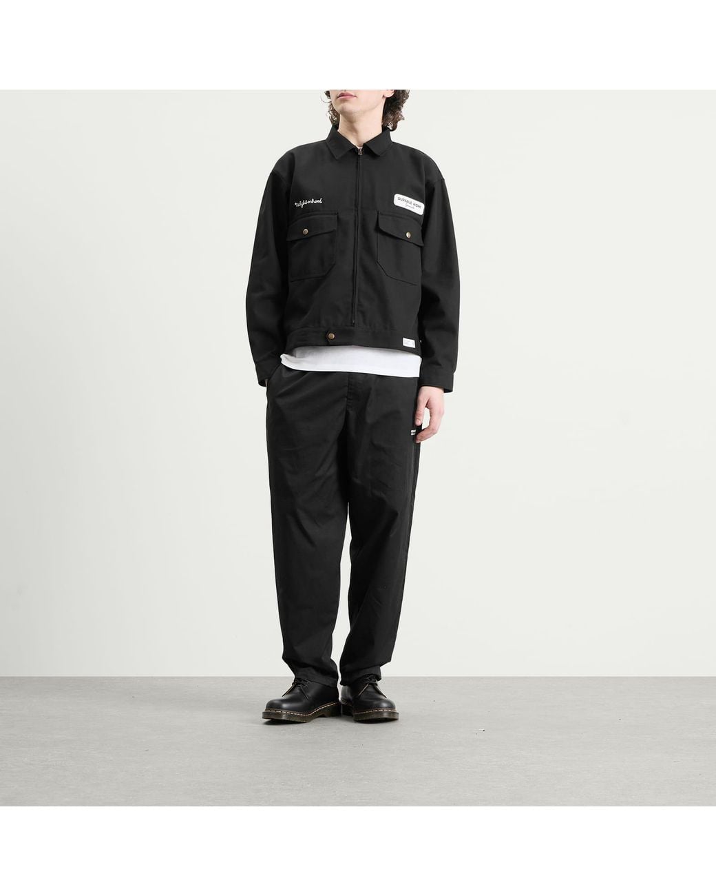 Neighborhood Black Zip Work Jacket for men