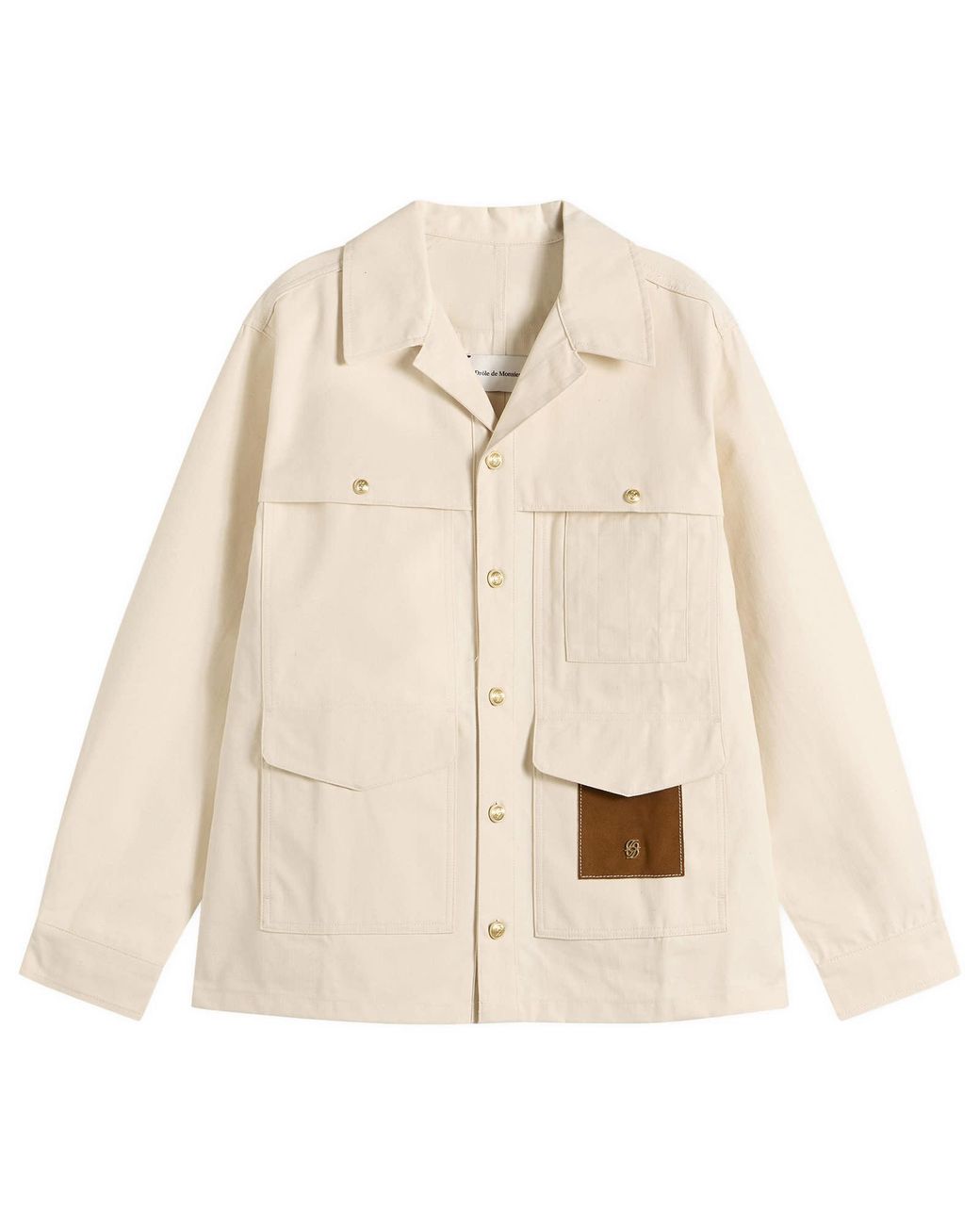 Drole de Monsieur Natural Cotton Shirt Jacket for men