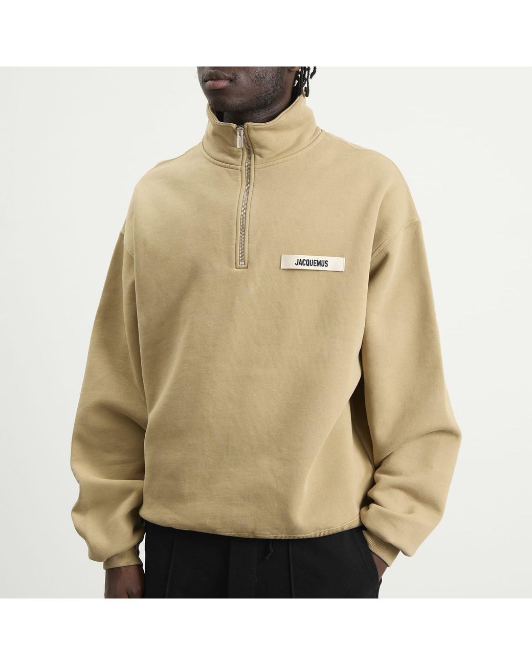 Jacquemus Natural Grosgrain Zip Sweatshirt for men