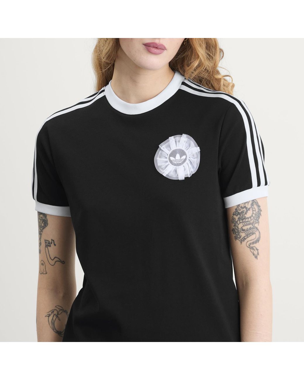 Adidas Black Tulle Branding T-Shirt