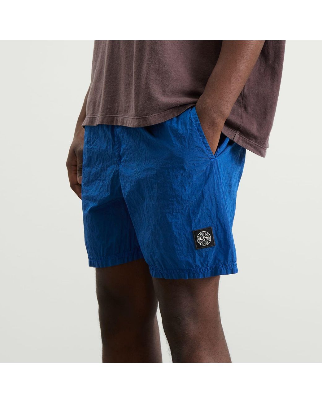 Stone Island Gray Nylon Metal Swim Shorts for men