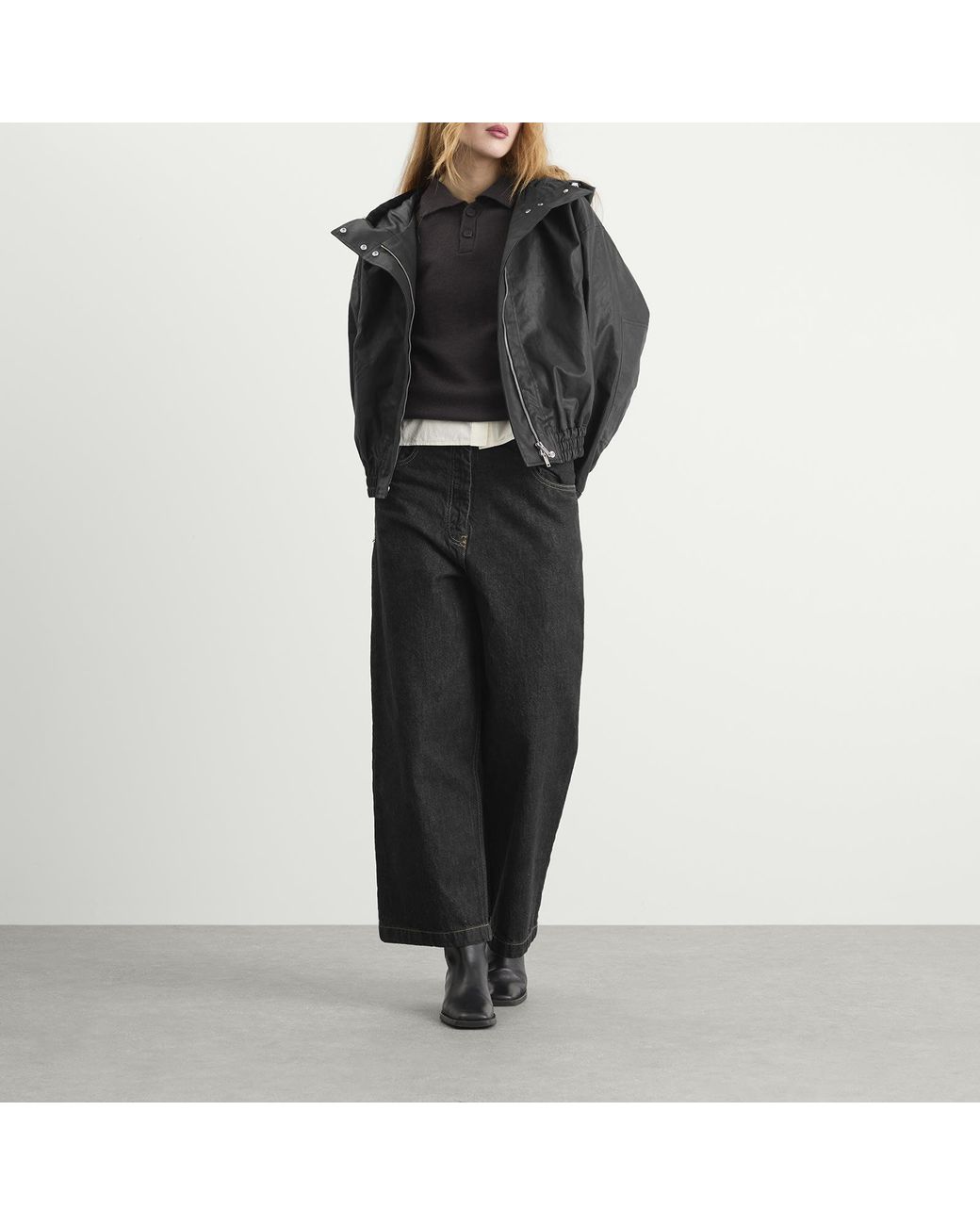Studio Nicholson Black Hooded Short Coat