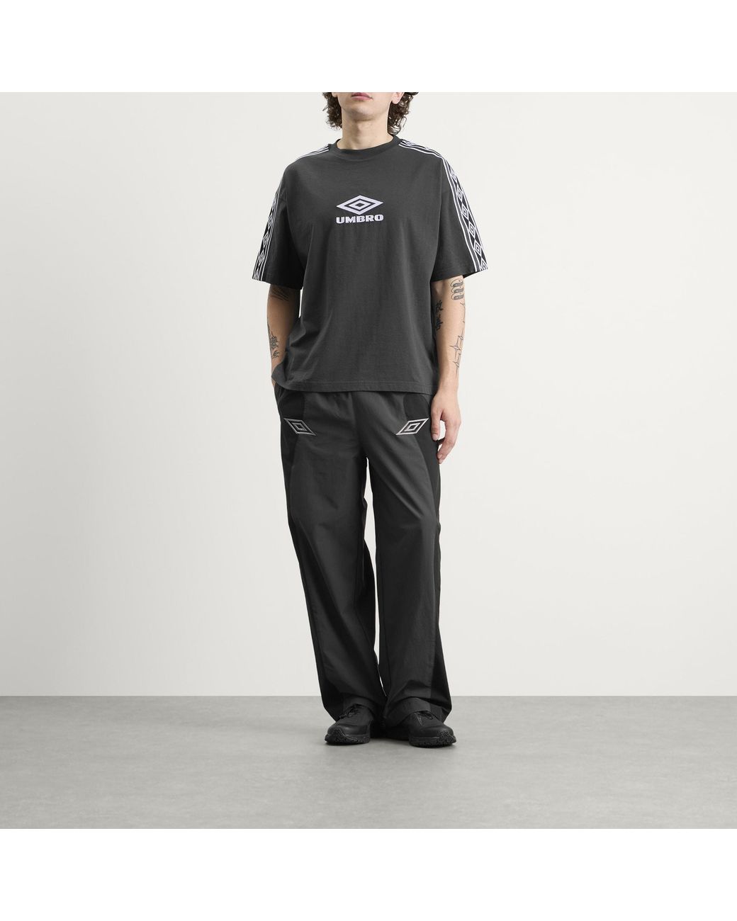 Umbro by Slam Jam Black Og Tape T-Shirt for men
